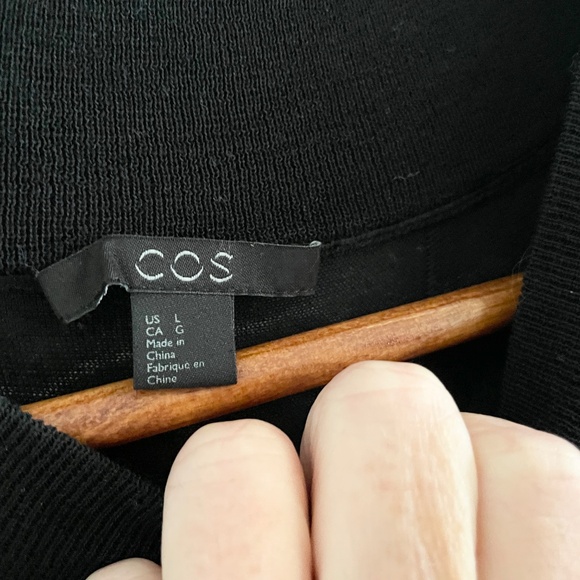 COS Oversized Stitch Tee Top Sheer Minimalist High crew neck Sz L - Picture 8 of 16